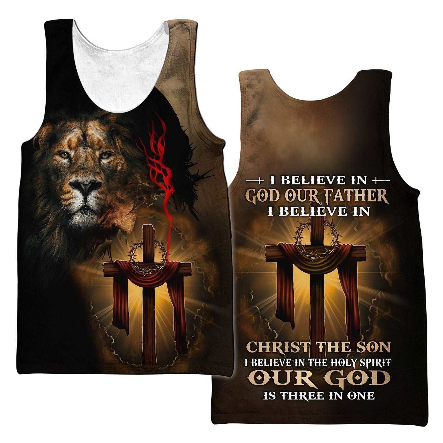 I Believe In God Our Father Jesus  Tank Top - Christian Tank Top For Men