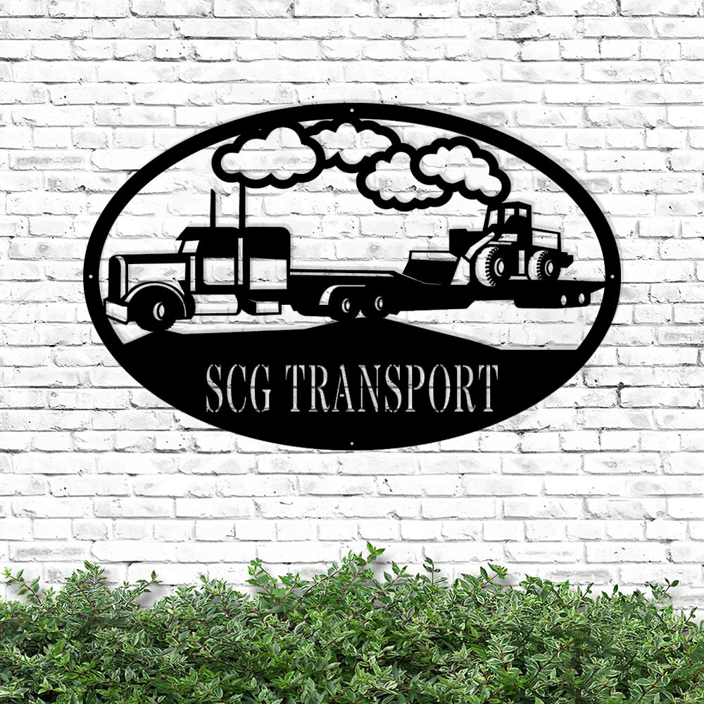 Custom Semi Loader Metal Sign - Personalized Metal Truck Wall Art - Metal Truck Decor - Gifts For Truck Drivers