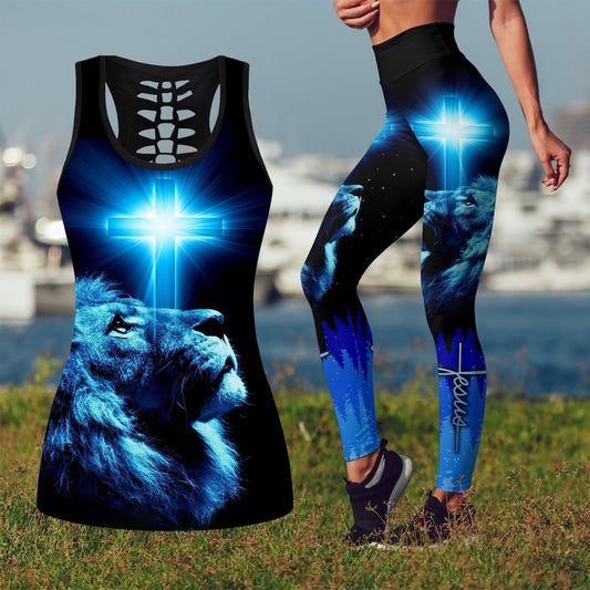Lion Jesus Tank And Legging - Christian Tank Top And Legging Sets For Women