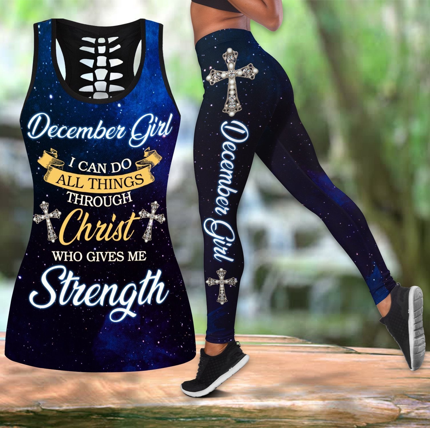 December Girl Jesus Tank Top Legging - Christian Tank Top And Legging Sets For Women