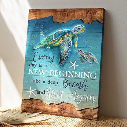 Jesus Portrait Canvas Prints - Turtle Canvas Wall Art - Turtle painting, Under the ocean, Everyday is a new beginning - Ciaocustom