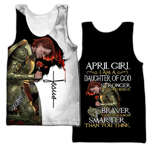 April Girl Daughter Of God  Customized Tank Top - Christian Tank Top For Men