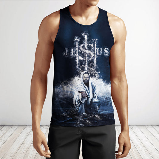 Jesus Is My God My King My Lord My Everything  Customized Tank Top - Christian Tank Top For Men