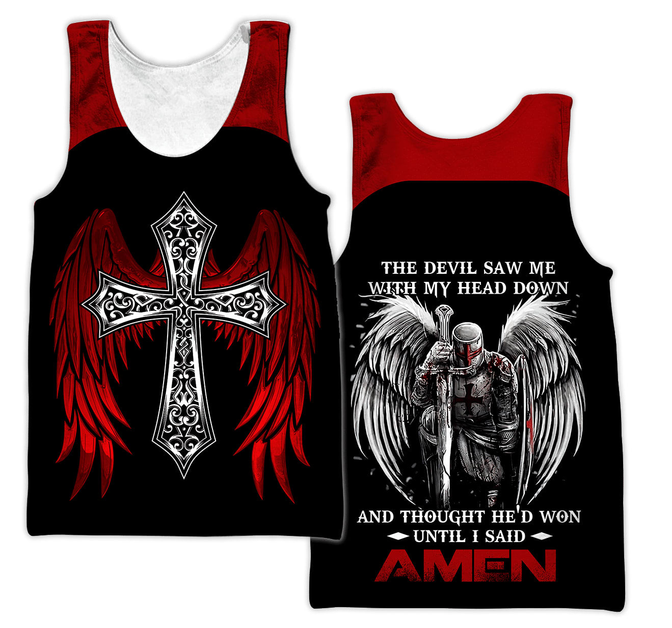 Cross With Wing Jesus Customized Men Tank Top - Christian Tank Top For Men