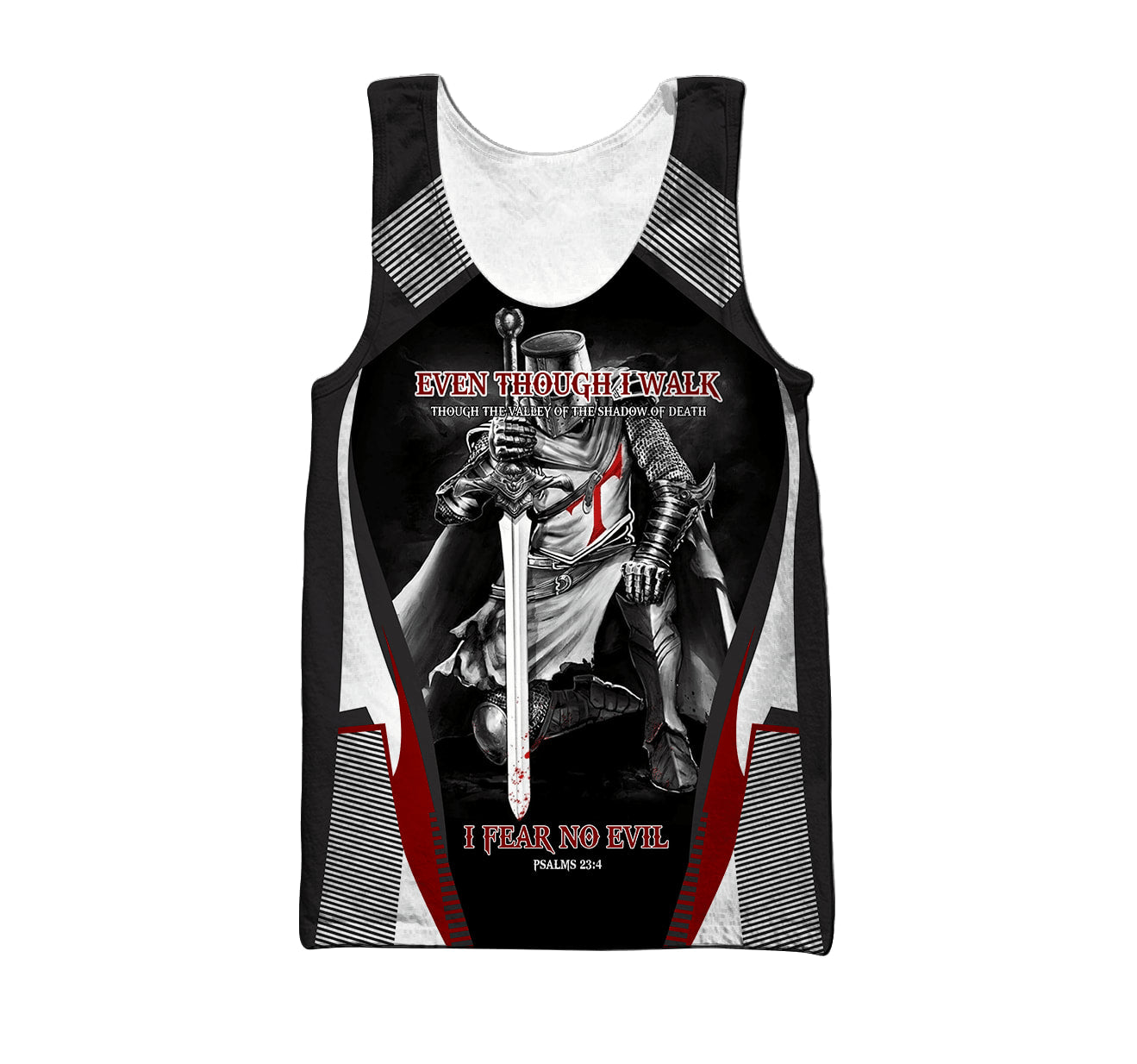 Even Though I Walk I Fear No Evil Jesus  Men Tank Top - Christian Tank Top For Men