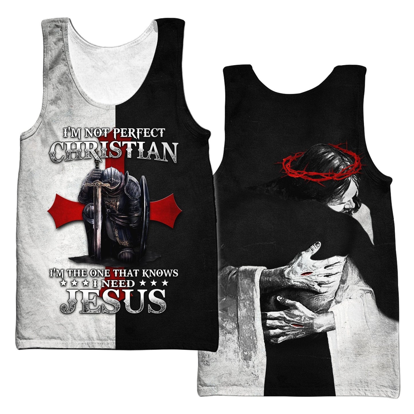 Im Not Perfect Christian Jesus  Customized Tank Top - Christian Tank Top For Men