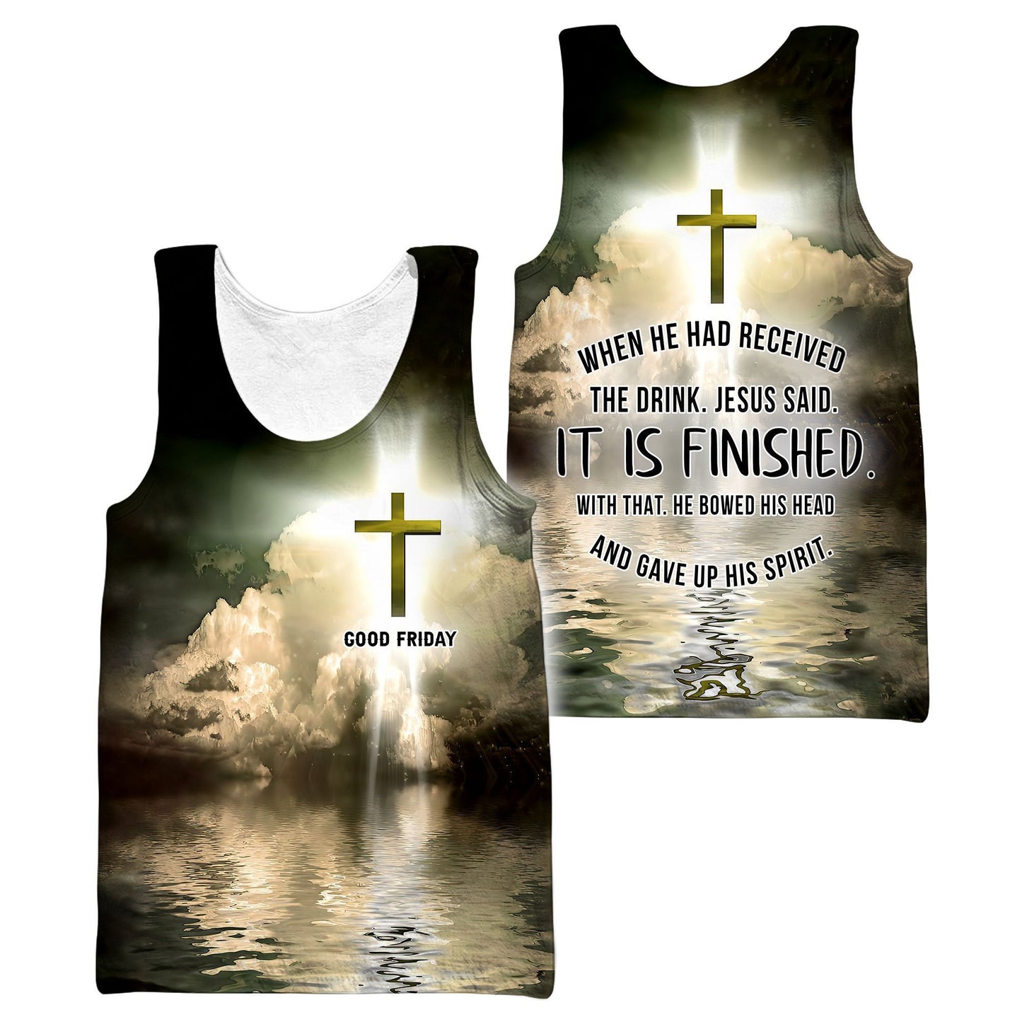 Good Friday When He Had Received The Drink Jesus Said It Is Finished  Men Tank Top - Christian Tank Top For Men