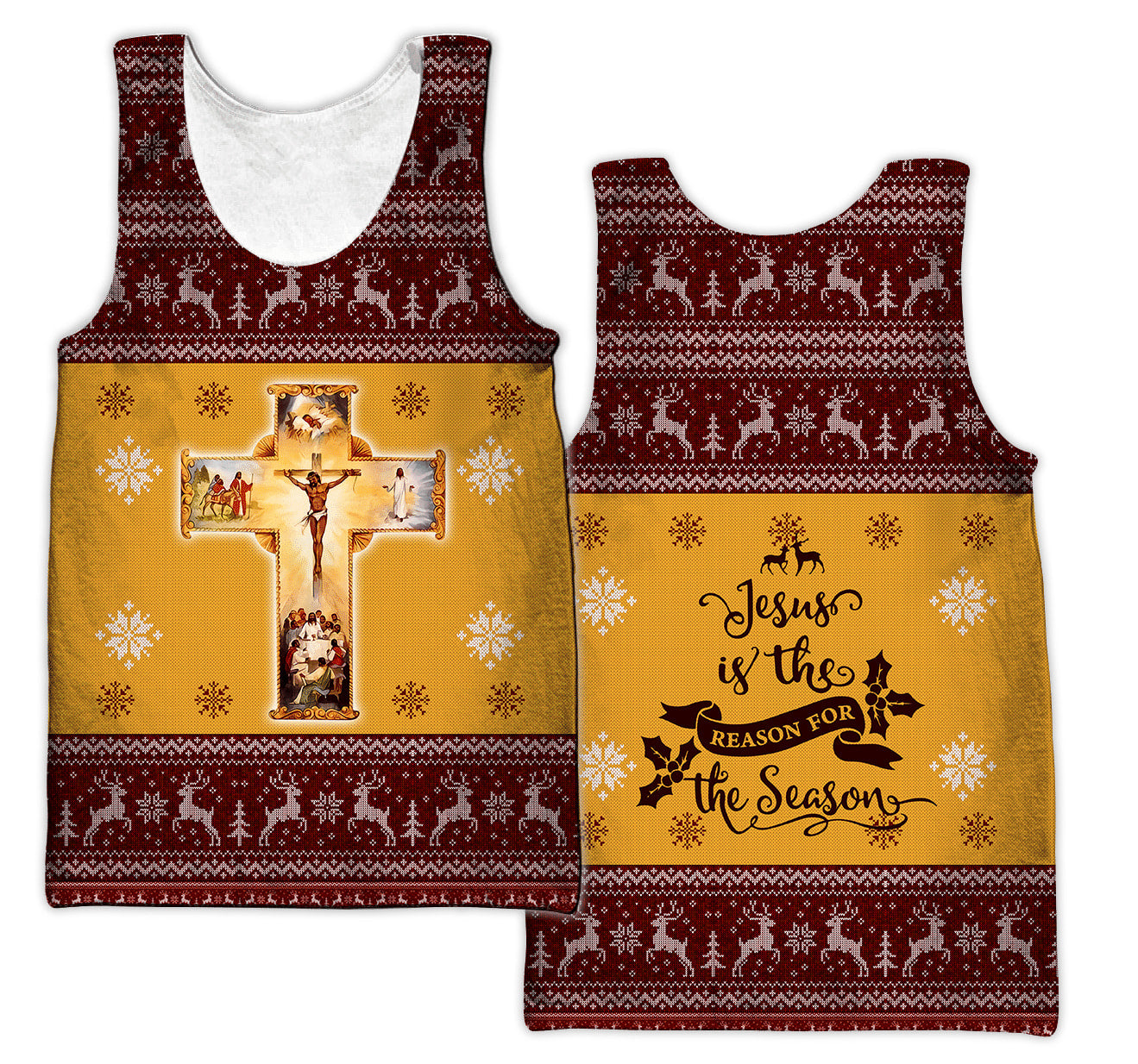 Jesus Is The Reason For The Reason Jesus  Christmas Tank Top - Christian Tank Top For Men