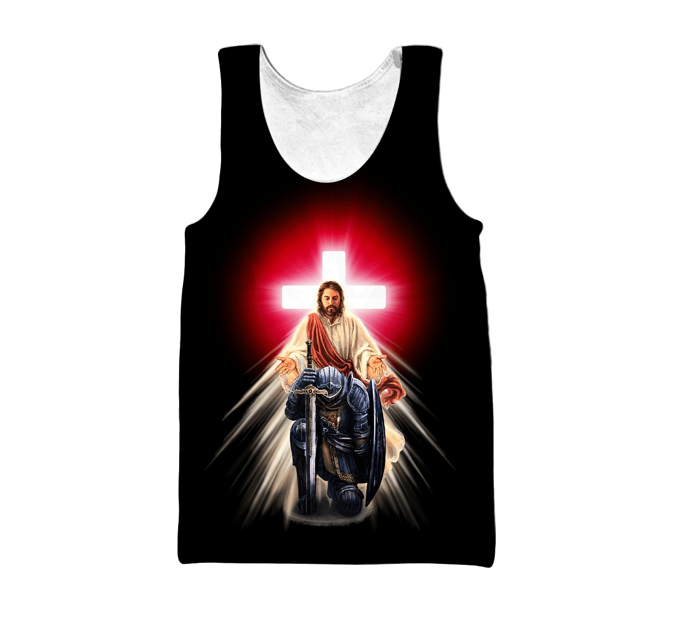 Jesus And Knight Templar Jesus  Customized Men Tank Top - Christian Tank Top For Men