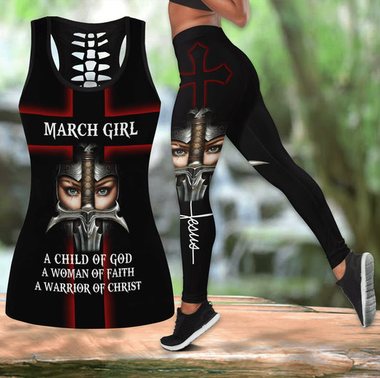 March Girl A Child Of God Jesus Tank Top Legging - Christian Tank Top And Legging Sets For Women