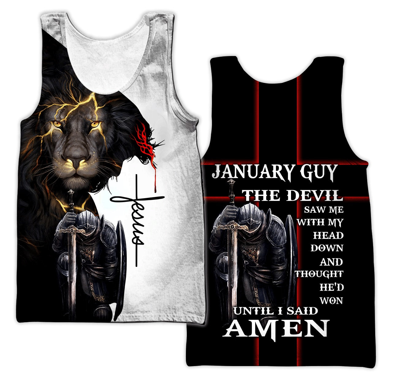 January Guy Until I Said Amen Jesus  Tank Top - Christian Tank Top For Men