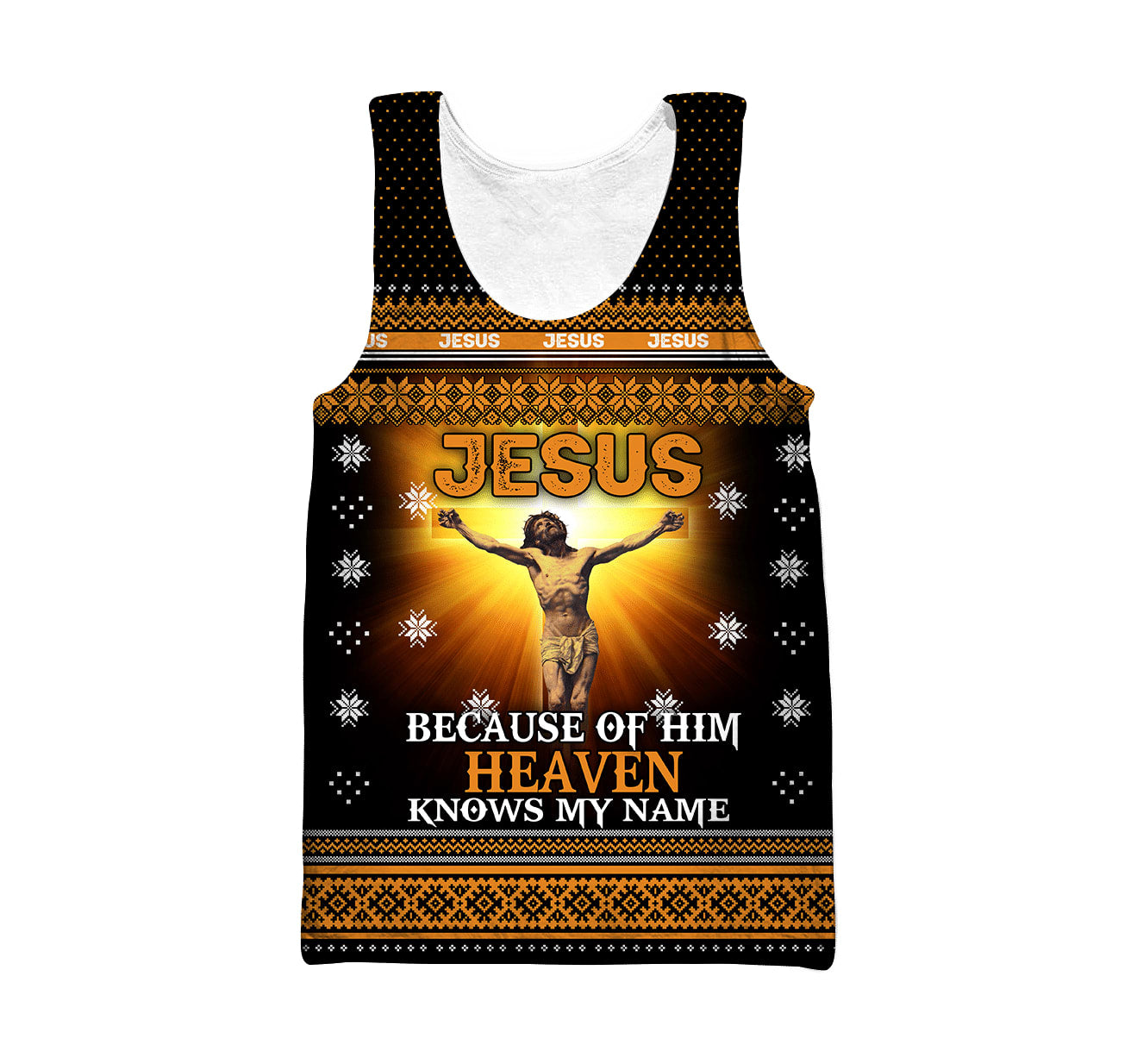 Jesus Catholic Jesus Beacause Of Him Heaven Know My Name Jesus  Men Tank Top - Christian Tank Top For Men