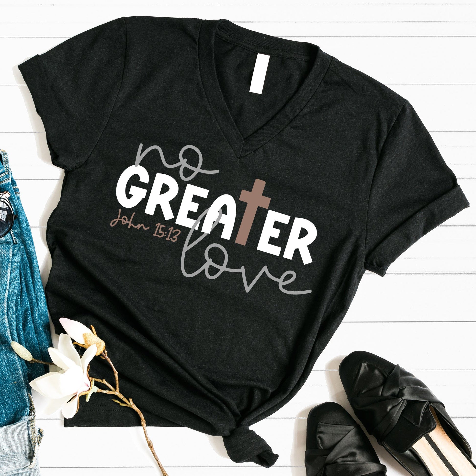 No Greater Love  T Shirts For Women - Women's Christian T Shirts - Women's Religious Shirts