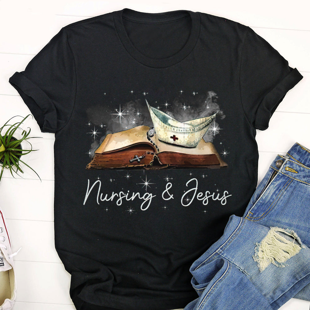 Nursing & Jesus T-Shirt - Nursing T-Shirt - Cool Christian Shirts For Men & Women - Ciaocustom