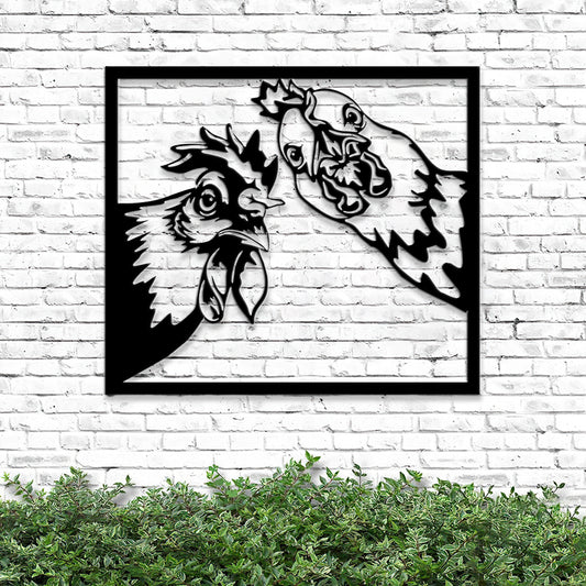 Chicken Metal Wall Art - Metal Chicken Wall Decor - Chicken Lover - Chicken Family Metal Sign For Farmer Family - Ciaocustom