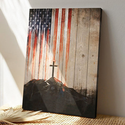Bible Verse Canvas Painting - American Flag And Jesus Canvas Poster - Scripture Canvas - Ciaocustom