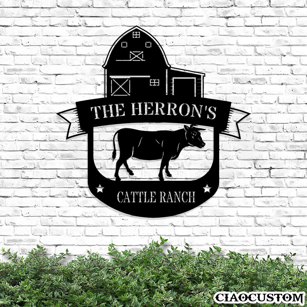 Bull Metal Sign - Custom Metal Farm Signs - Laser Cut Farm Signs - Gifts For Farmers