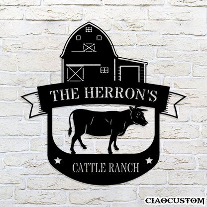 Bull Metal Sign - Custom Metal Farm Signs - Laser Cut Farm Signs - Gifts For Farmers