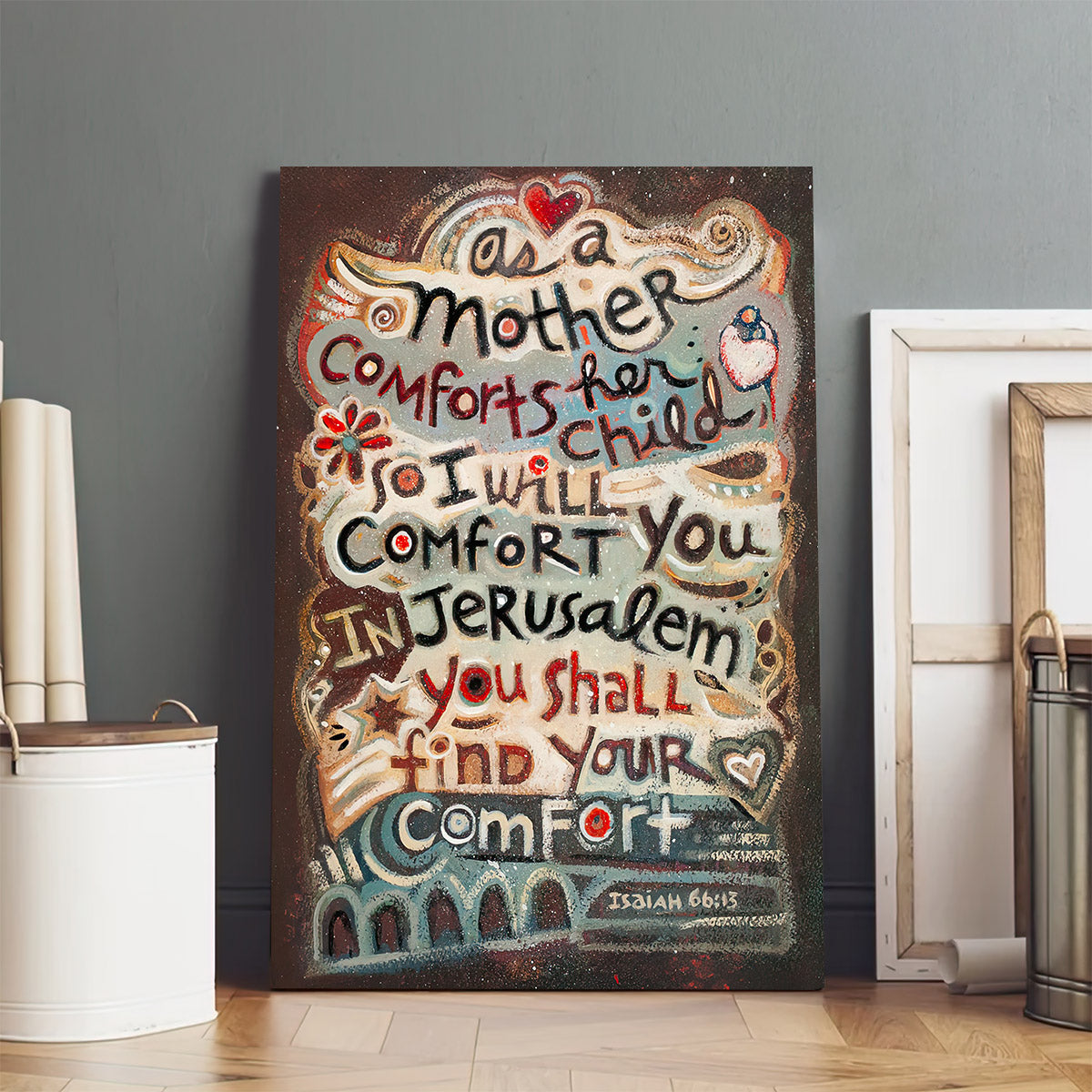 Isaiah 66:13 Mother Comforts Her Child Canvas -  Ciaocustom