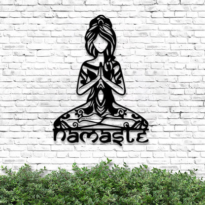 Namaste Metal Wall Art - Yoga Metal Sign - Yoga Metal Wall Art - Gift For Yoga Lovers - Yoga Decor - Yoga Living Room - Ciaocustom