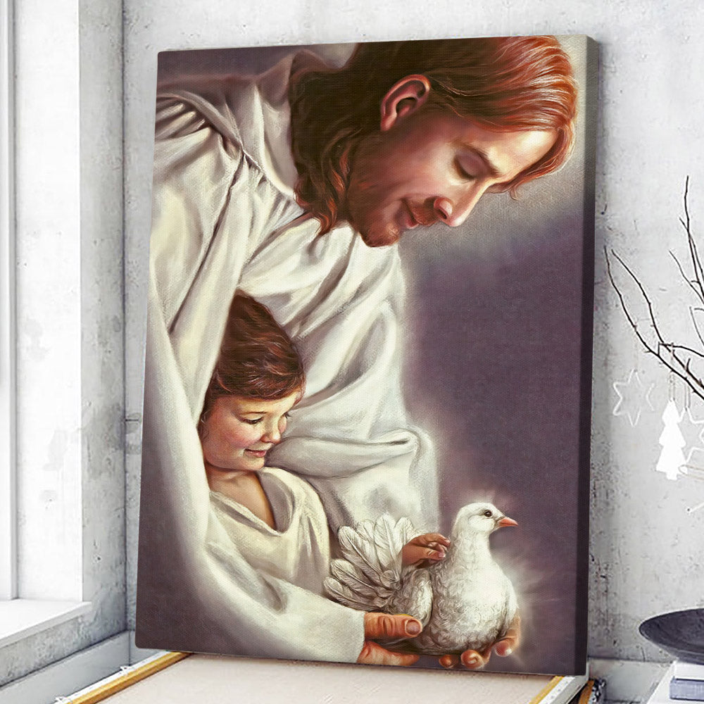 Jesus Watching Over The Children - Christ Pictures - Christian Canvas Prints - Faith Canvas - Gift For Christian - Ciaocustom