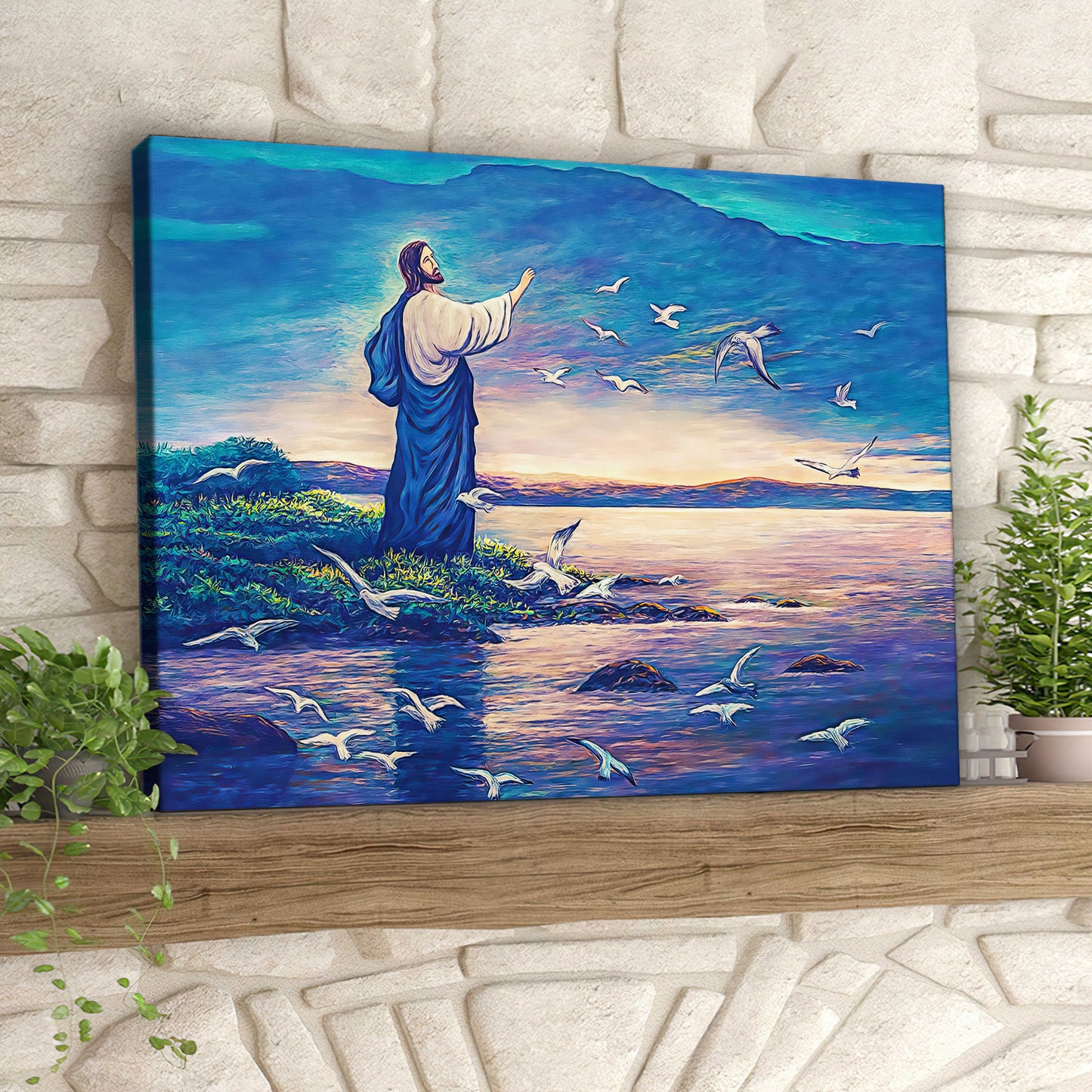 Jesus Watching Birds - Jesus Canvas - Jesus Poster - Christ Pictures - Christian Canvas Prints - Faith Canvas - Gift For Christian - Ciaocustom