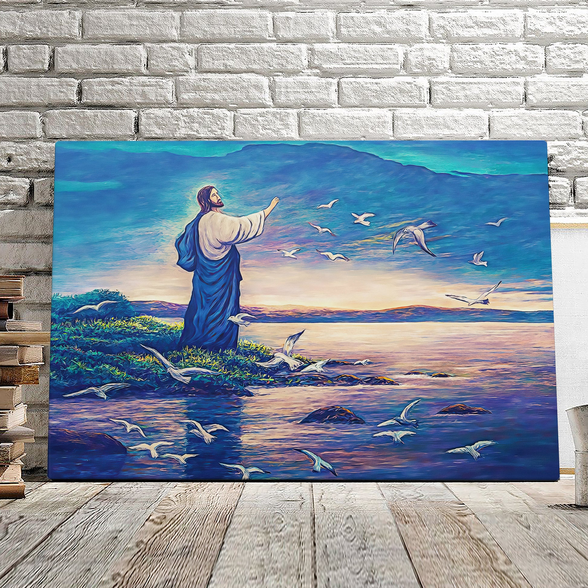 Jesus Watching Birds - Jesus Canvas - Jesus Poster - Christ Pictures - Christian Canvas Prints - Faith Canvas - Gift For Christian - Ciaocustom