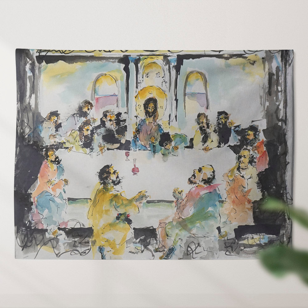 The Last Supper Art Tapestry - Christian Tapestry - Jesus Wall Tapestry - Religious Tapestry Wall Hangings - Bible Verse Tapestry - Ciaocustom