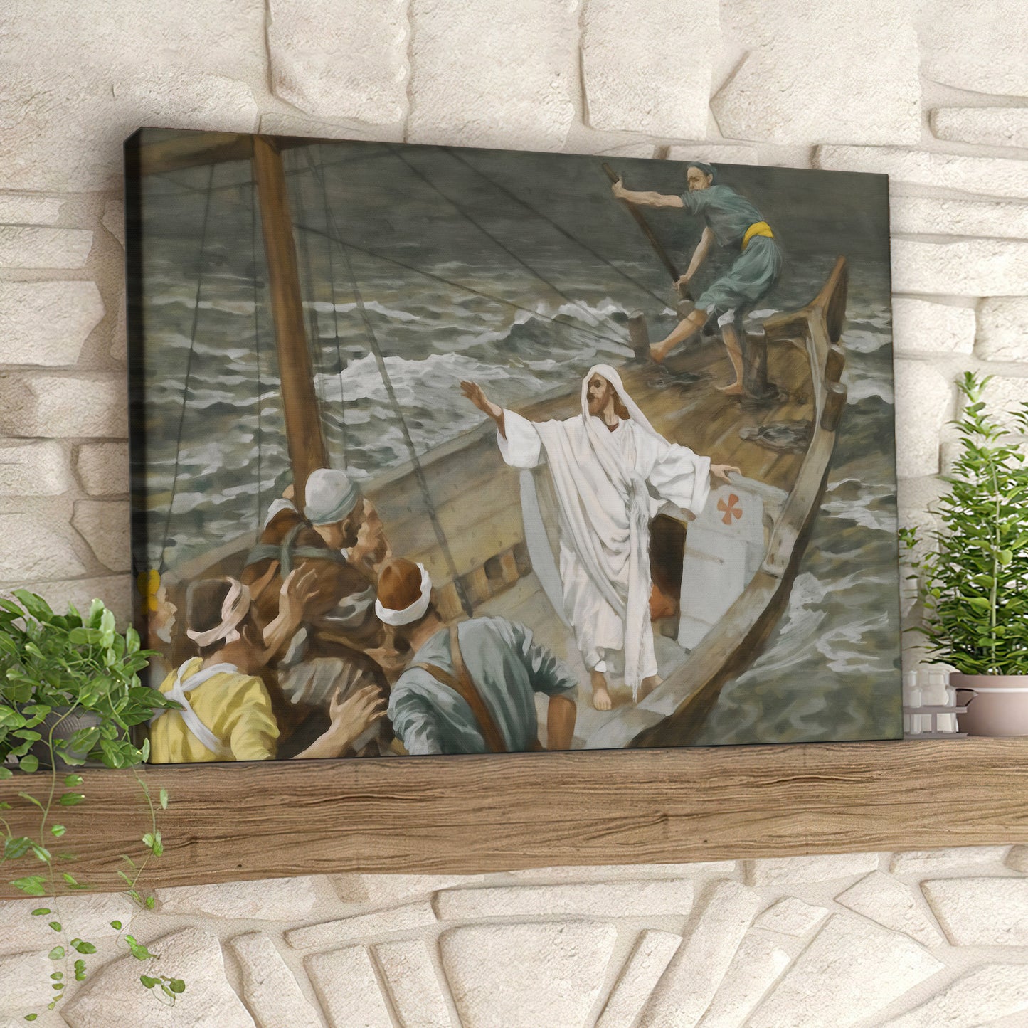 Jesus Calms the Storm at the Sea - Matthew 8:24-34 - Christ Pictures - Christian Canvas Prints - Faith Canvas - Gift For Christian - Ciaocustom