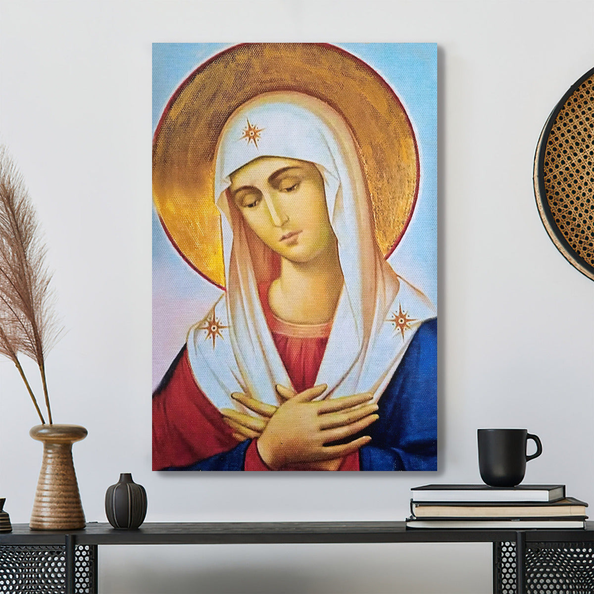 Virgin Mary - Madonna Religious - Catholic Orthodox Wall Art - Religious Gift Wall Art Decor - Baptism Gift - Ciaocustom