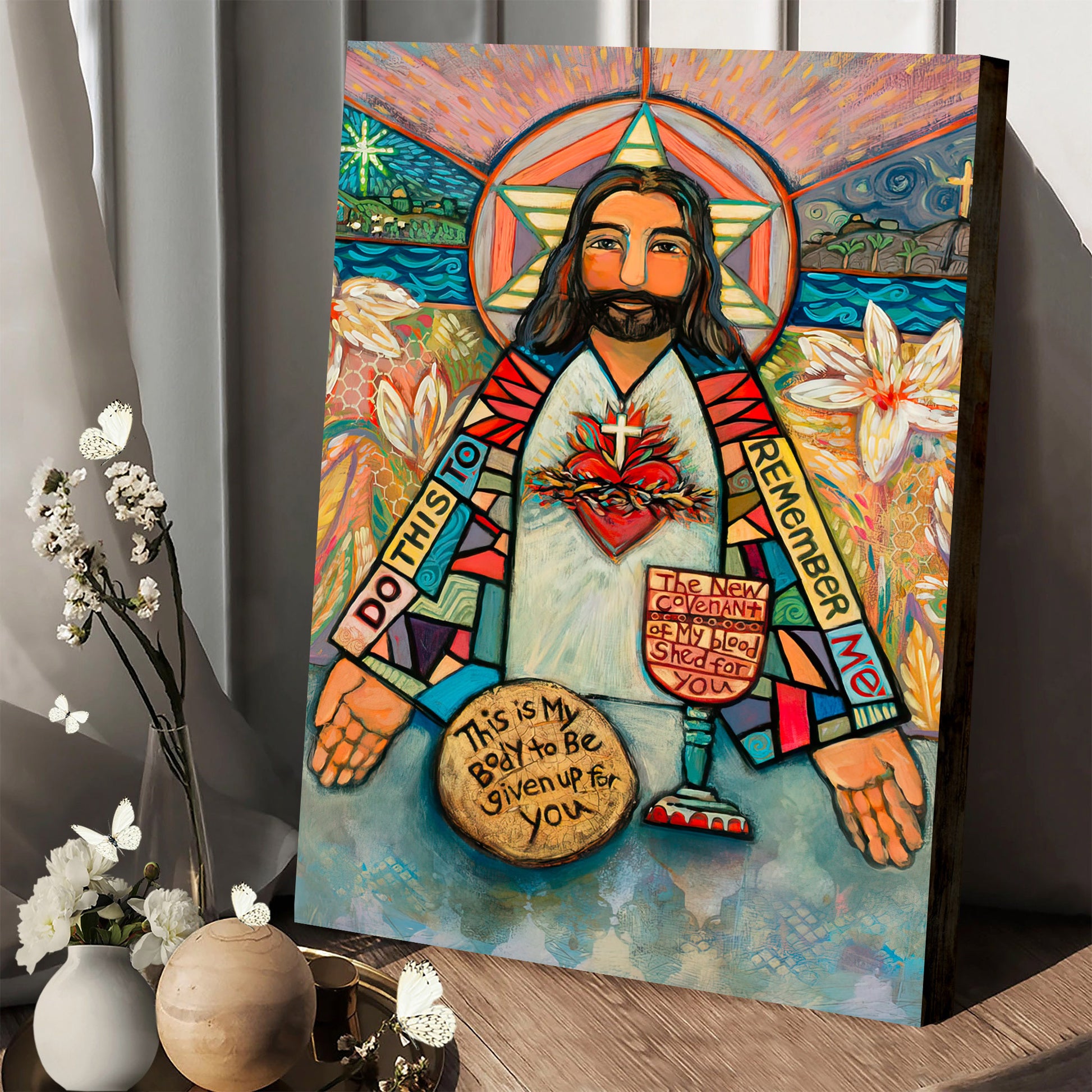 Sacred Heart Of Jesus Canvas Posters - Christian Wall Art