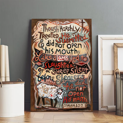 Isaiah 53:7 Like A Lamb To Slaughter Child Canvas - Bible Verse Wall Art - Ciaocustom