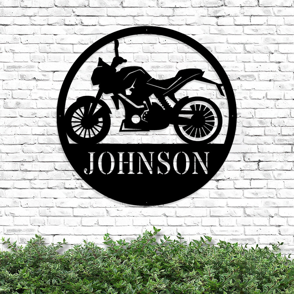 Metal Motorcycle Art - Personalized Garage Signs - Gifts For The Motorcycle Lover - Garage Decor