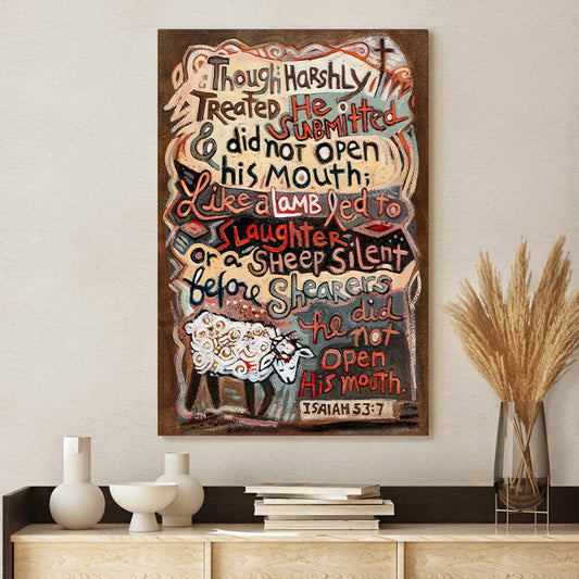 Isaiah 53:7 Like A Lamb To Slaughter Child Canvas - Bible Verse Wall Art - Ciaocustom