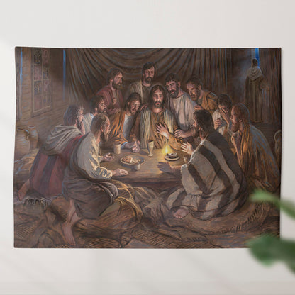 Christ The Last Supper - Christian Wall Tapestry - God Tapestry - Jesus Wall Tapestry - Religious Tapestry Wall Hangings - Bible Verse Wall Tapestry - Religious Tapestry - Ciaocustom