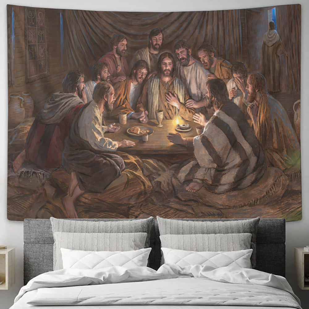 Christ The Last Supper - Christian Wall Tapestry - God Tapestry - Jesus Wall Tapestry - Religious Tapestry Wall Hangings - Bible Verse Wall Tapestry - Religious Tapestry - Ciaocustom