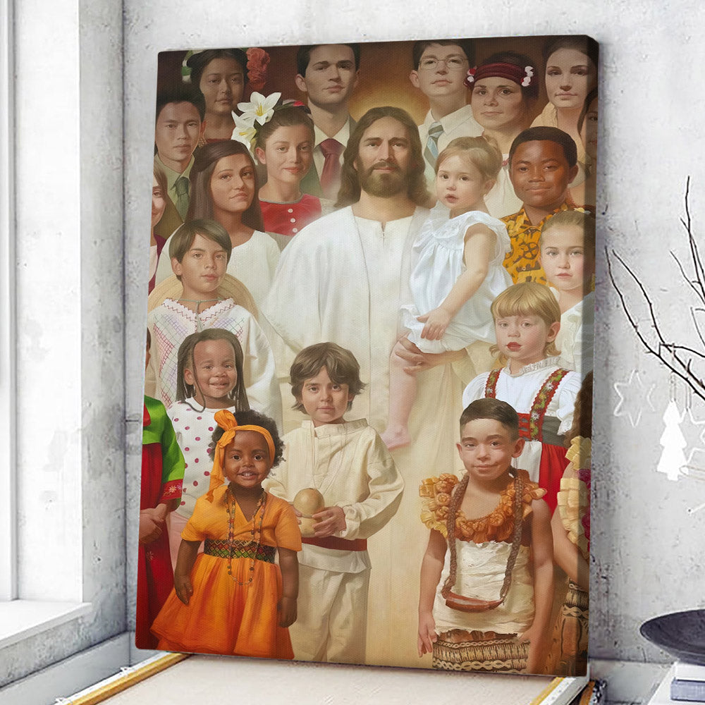 Jesus And Children Canvas Poster - Christian Canvas Prints - Faith Canvas - Gift For Christian - Ciaocustom