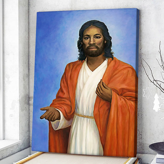 Black Jesus Paintings - Jesus Canvas Poster - Jesus Wall Art - Christ Pictures - Christian Canvas Prints - Faith Canvas - Gift For Christian - Ciaocustom