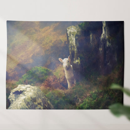 The Lost Sheep - Christian Wall Tapestry - Christian Tapestry - Religious Wall Decor - Ciaocustom