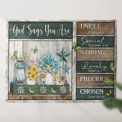 Christian Tapestry Wall Hanging - God Says You Are Tapestry - Sunflower Wall Tapestry - Bible Verse Tapestry - Religious Tapestry - Ciaocustom