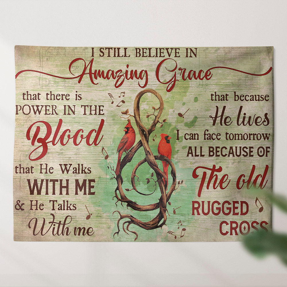 I Still Believe In Amazing Grace Tapestry - Hummingbirds - Bible Verse Tapestry - Religious Tapestry - Christian Tapestry Wall Hanging - Ciaocustom