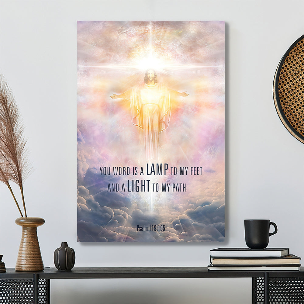 You Word Is A Lamp To My Feet 4 - Jesus Lion Painting - Jesus Canvas - Bible Verse Canvas Wall Art - Scripture Canvas - Ciaocustom