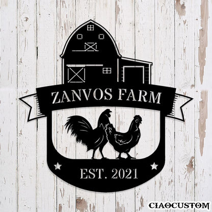Chicken Metal Sign - Custom Metal Farm Signs - Laser Cut Farm Signs - Gifts For Farmers