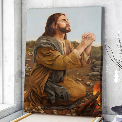 Jesus Praying - Jesus Wall Art - Christian Canvas Prints - Faith Canvas - Gift For Christian - Ciaocustom