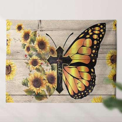 Sunflower With Cross Tapestry - Christian Tapestry - Jesus Wall Tapestry - Religious Tapestry Wall Hangings - Bible Verse Tapestry - Ciaocustom