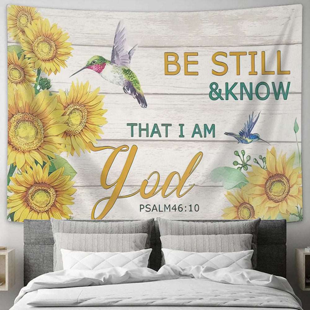 Be Still And Know That I Am God Tapestry - Sunflower Tapestry - Religious Tapestry - Christian Wall Tapestry - Sunflower Wall Tapestry - Ciaocustom