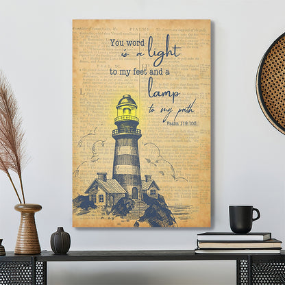 You Word Is A Lamp To My Feet 3 - Jesus Lion Painting - Jesus Canvas - Bible Verse Canvas Wall Art - Scripture Canvas - Ciaocustom
