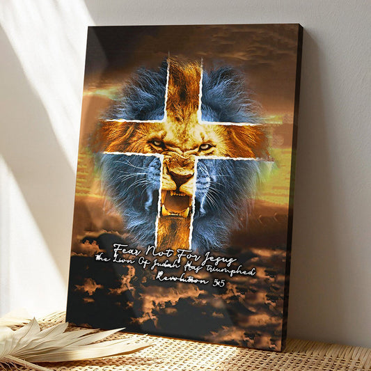 Jesus Canvas Art - Bible Verse Canvas Painting - Fear Not Lion Of Judah Canvas Poster - Ciaocustom