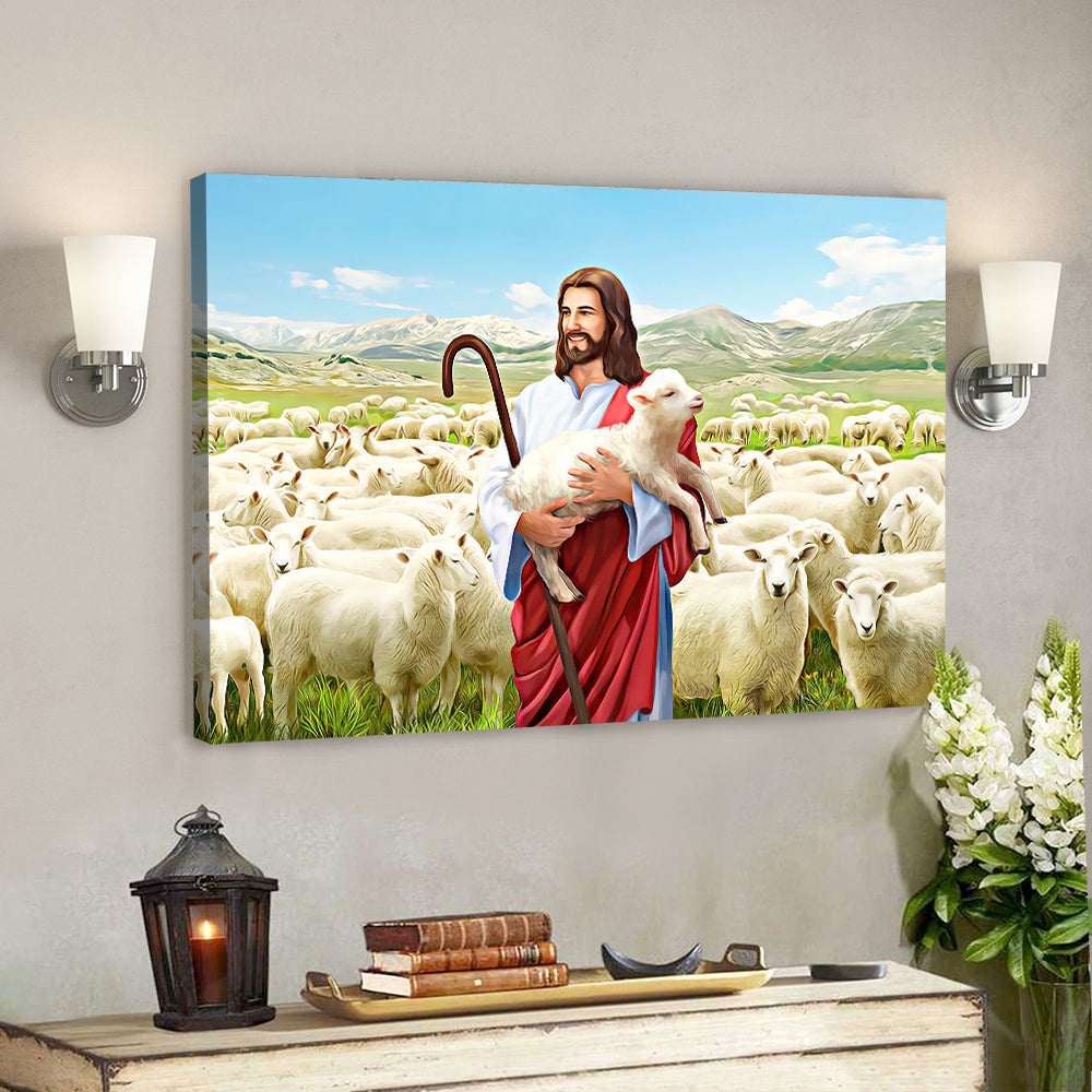 Jesus And Lamb - Christian Gift - Jesus Canvas Painting - Jesus Poster - Jesus Canvas Art - Scripture Canvas - Ciaocustom