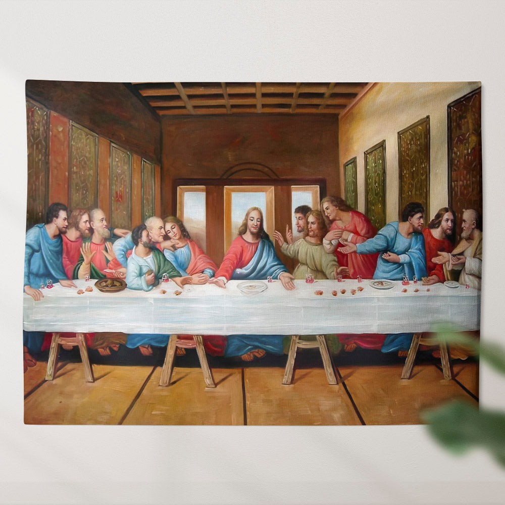 The Last Supper Painting - Christian Wall Tapestry - Bible Tapestry - Religious Tapestry Wall Hangings - Bible Verse Wall Tapestry - Religious Tapestry - Ciaocustom